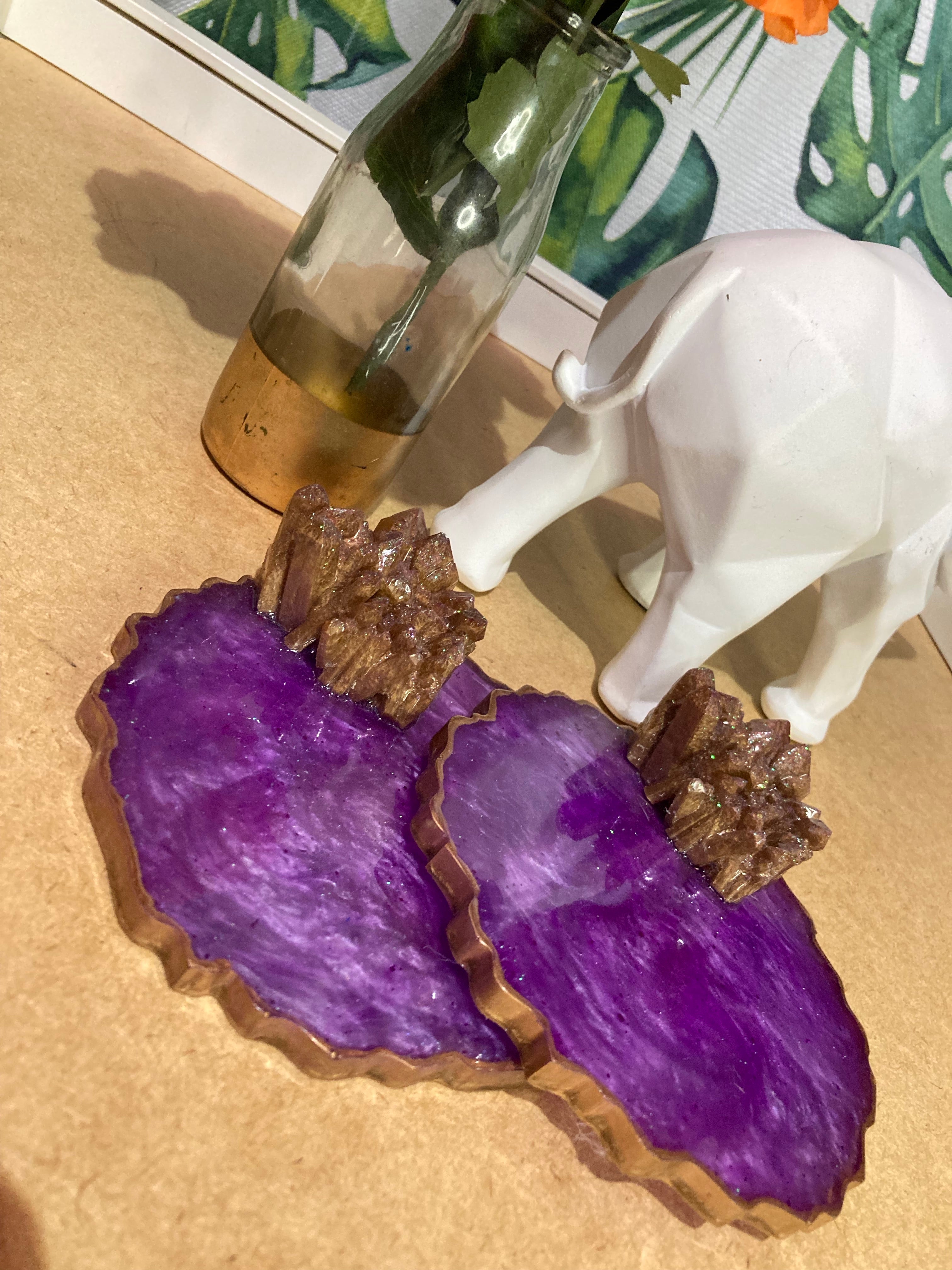 Geode Lrg Crystal Cluster Coasters